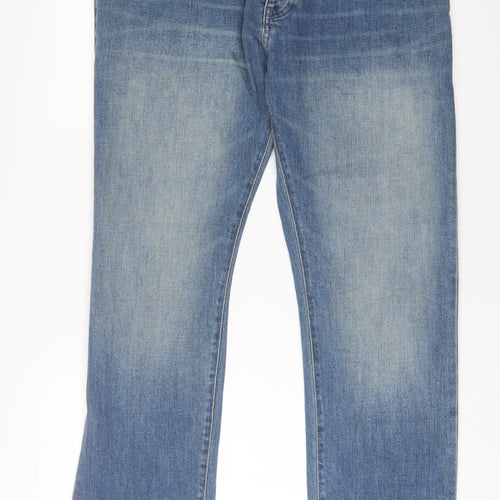 NEXT Mens Blue Cotton Straight Jeans Size 36 in L29 in Regular Button - Short Leg