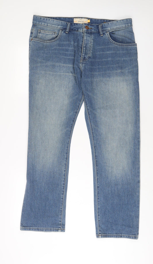 NEXT Mens Blue Cotton Straight Jeans Size 36 in L29 in Regular Button - Short Leg