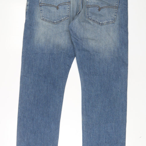 NEXT Mens Blue Cotton Straight Jeans Size 36 in L29 in Regular Button - Short Leg