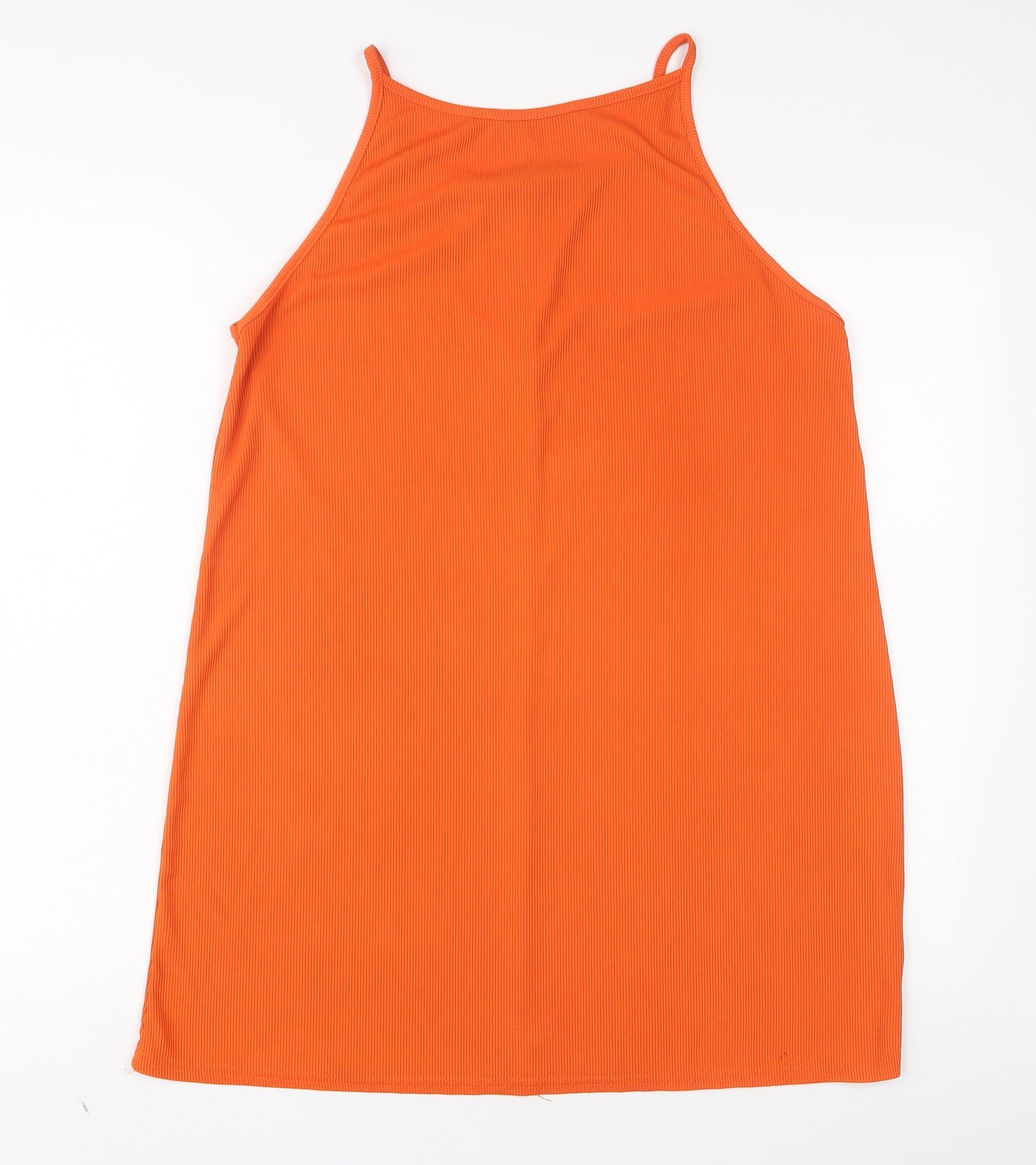 Boohoo Womens Orange Polyester A-Line Size 16 Scoop Neck Pullover