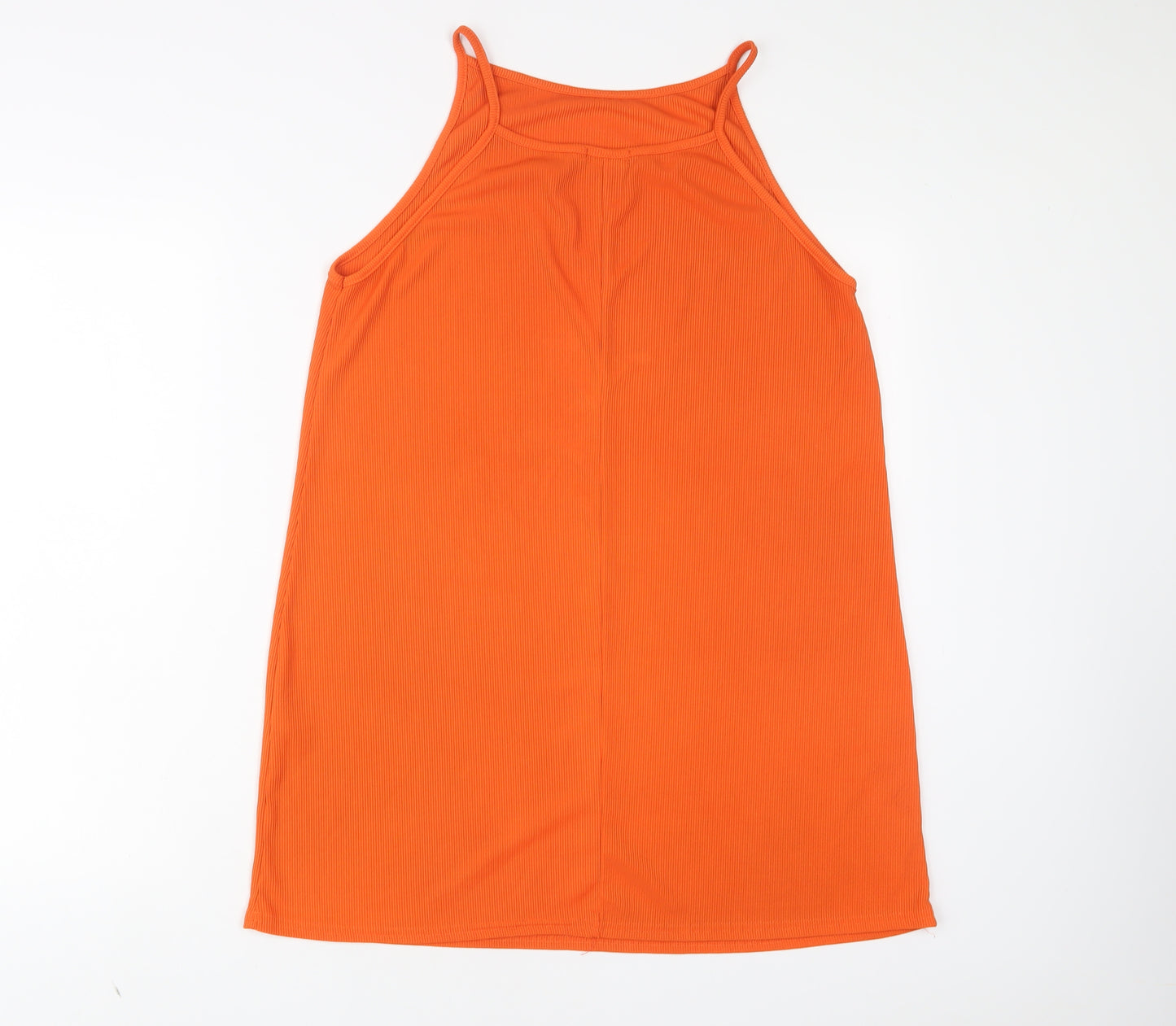 Boohoo Womens Orange Polyester A-Line Size 16 Scoop Neck Pullover