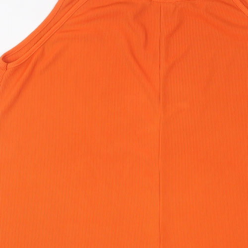 Boohoo Womens Orange Polyester A-Line Size 16 Scoop Neck Pullover