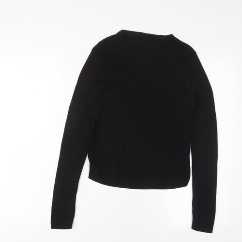 H&M Womens Black Crew Neck Acrylic Pullover Jumper Size M