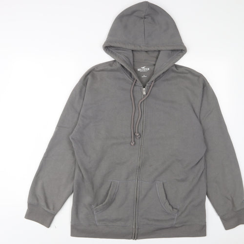 Hollister Mens Grey Cotton Full Zip Hoodie Size S