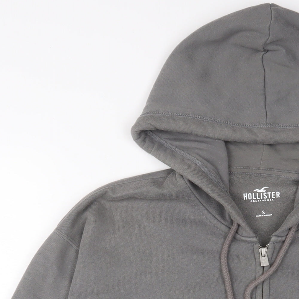 Hollister Mens Grey Cotton Full Zip Hoodie Size S