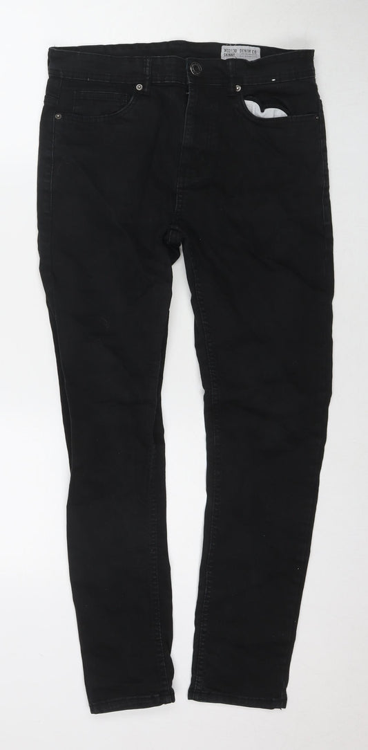 Denim & Co. Mens Black Cotton Skinny Jeans Size 32 in L30 in Regular Zip