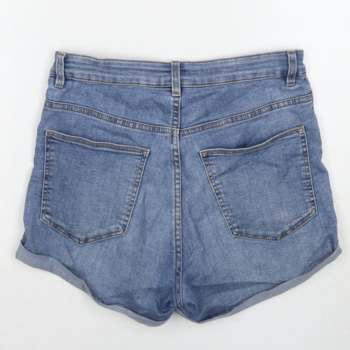 Divided by H&M Womens Blue Cotton Hot Pants Shorts Size 12 L3 in Regular Zip