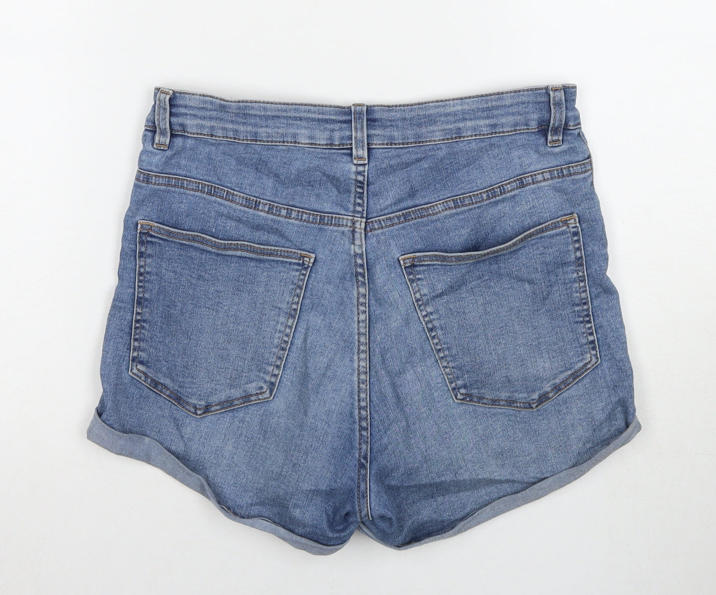 Divided by H&M Womens Blue Cotton Hot Pants Shorts Size 12 L3 in Regular Zip