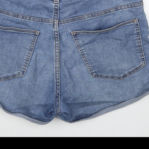 Divided by H&M Womens Blue Cotton Hot Pants Shorts Size 12 L3 in Regular Zip