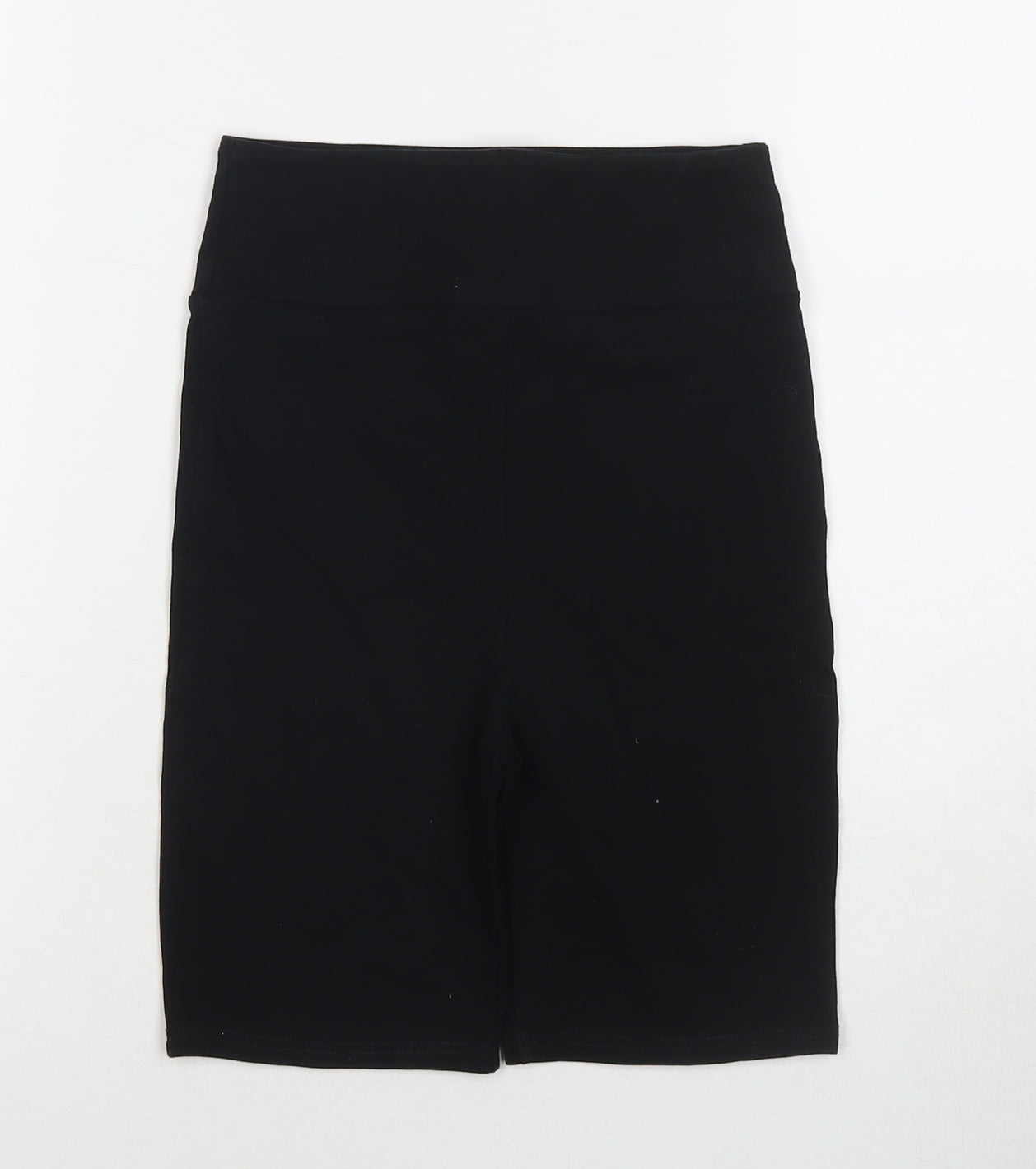 River Island Womens Black Cotton Basic Shorts Size 8 L6 in Regular Zip - Compression Leggings Shorts