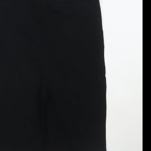 River Island Womens Black Cotton Basic Shorts Size 8 L6 in Regular Zip - Compression Leggings Shorts