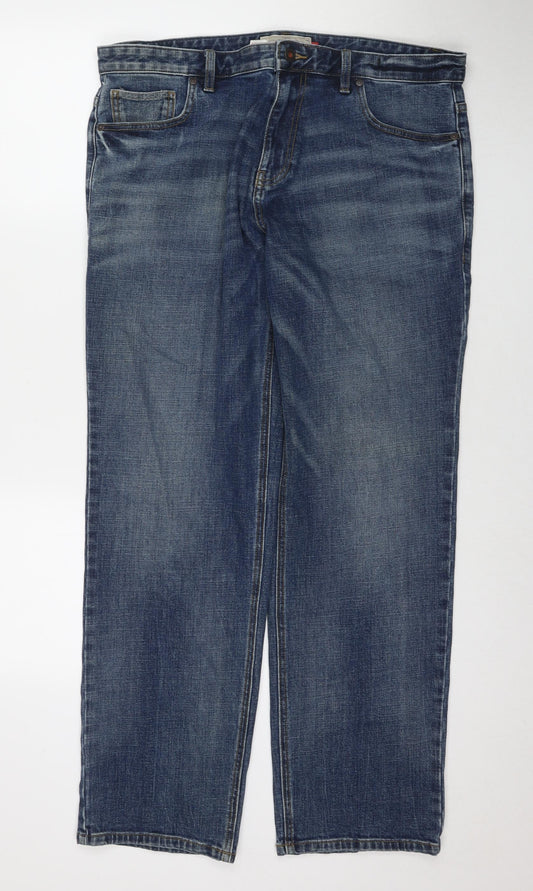 NEXT Mens Blue Cotton Straight Jeans Size 36 in L31 in Regular Zip