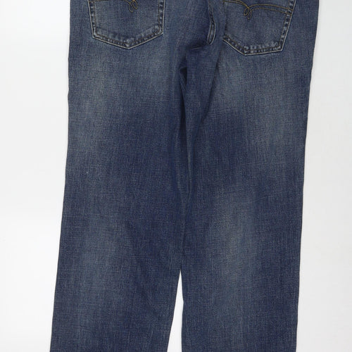 NEXT Mens Blue Cotton Straight Jeans Size 36 in L31 in Regular Zip