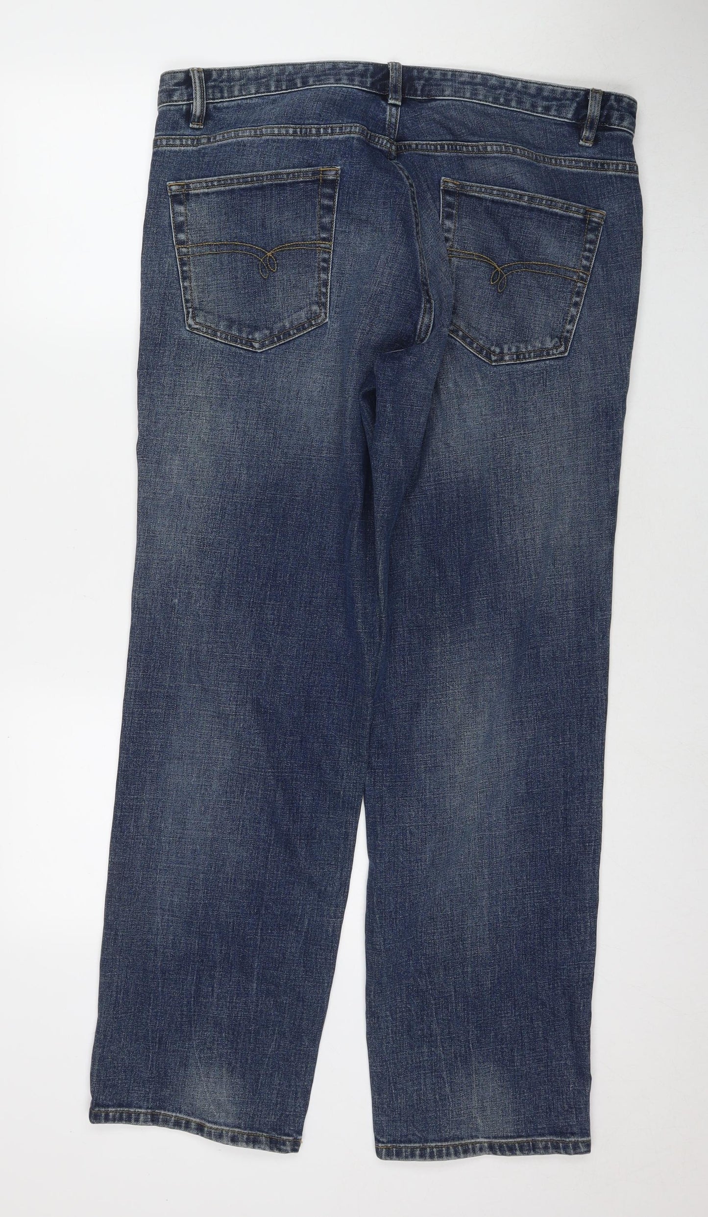 NEXT Mens Blue Cotton Straight Jeans Size 36 in L31 in Regular Zip