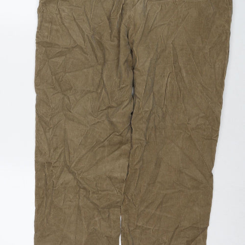 Marks and Spencer Mens Beige Cotton Trousers Size 34 in L29 in Regular Zip