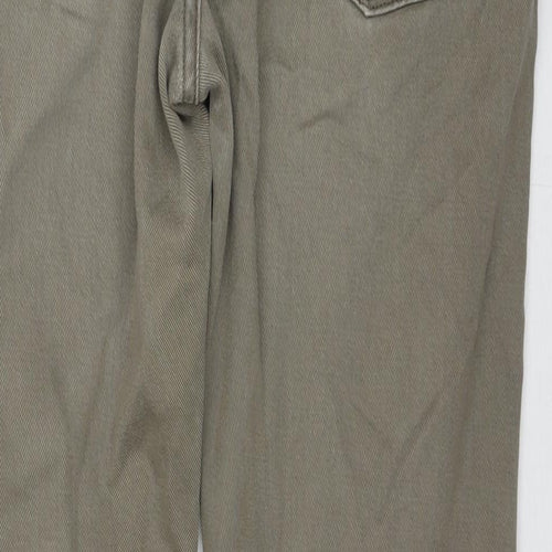 Marks and Spencer Mens Brown Cotton Straight Jeans Size 36 in L29 in Regular Zip