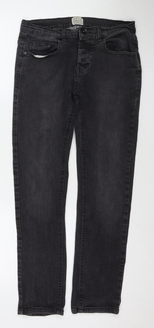 Denim & Co. Mens Black Cotton Skinny Jeans Size 30 in L30 in Regular Zip