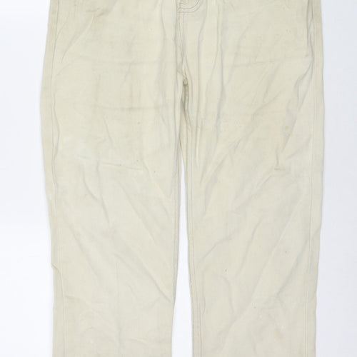 Hutson Harbour Mens Beige Cotton Straight Jeans Size 30 in L26 in Regular Zip