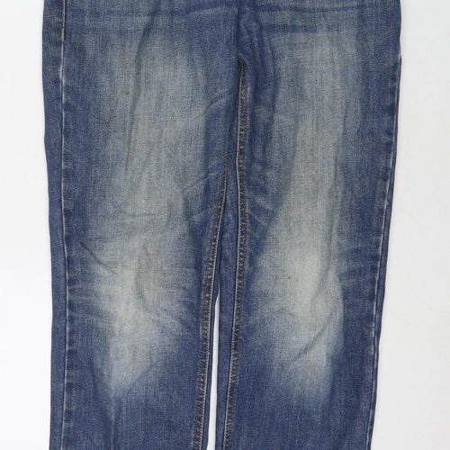 F&F Mens Blue Cotton Straight Jeans Size 30 in L30 in Regular Zip