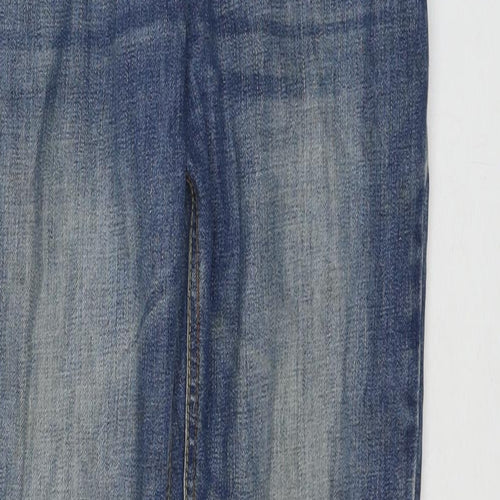 F&F Mens Blue Cotton Straight Jeans Size 30 in L30 in Regular Zip