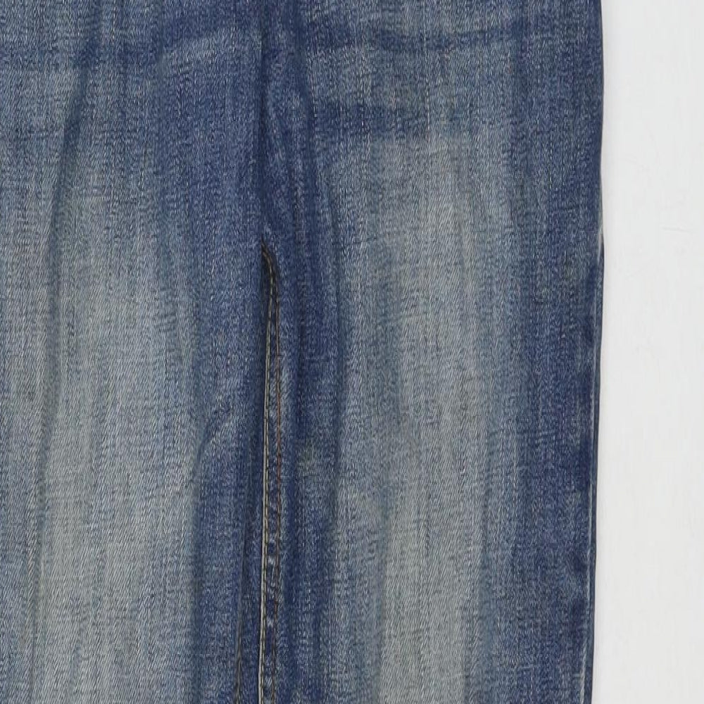 F&F Mens Blue Cotton Straight Jeans Size 30 in L30 in Regular Zip