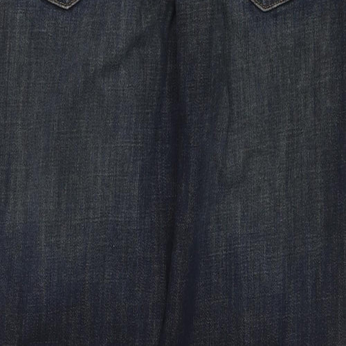 George Mens Blue Cotton Bootcut Jeans Size 36 in L33 in Regular Zip