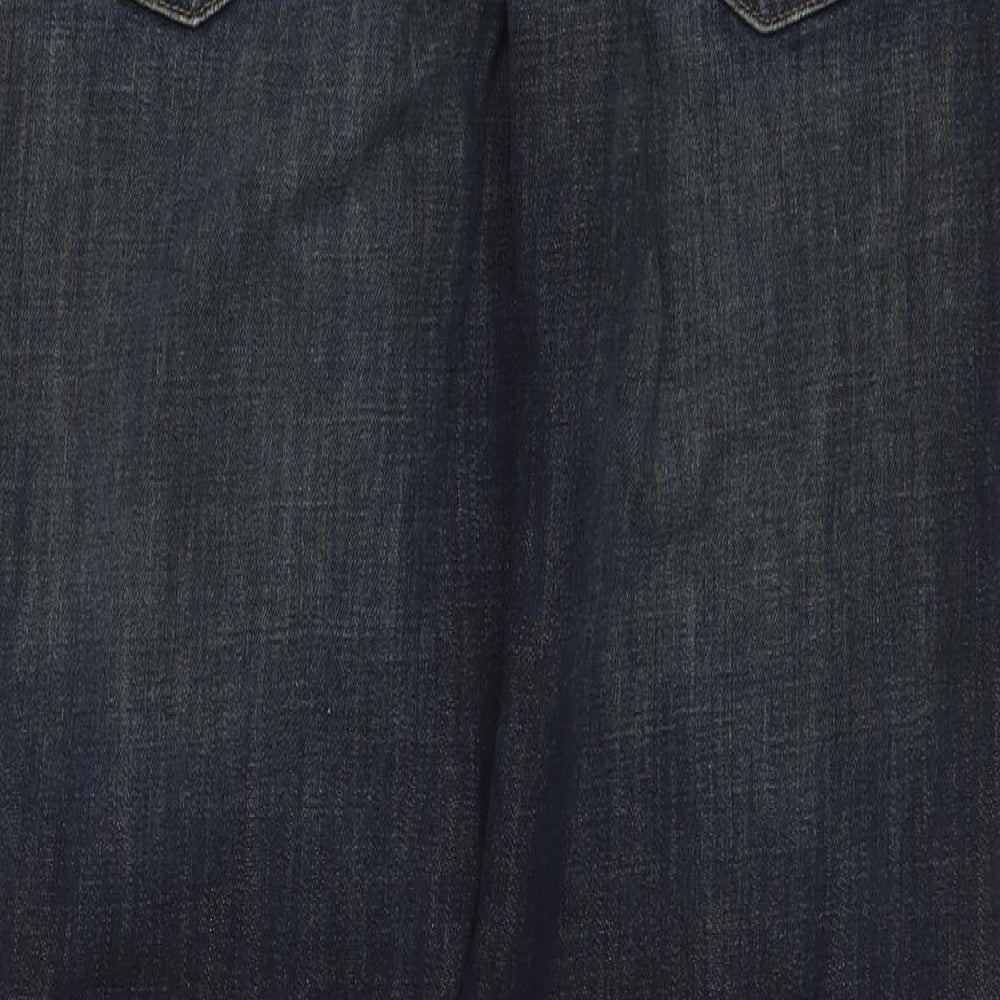 George Mens Blue Cotton Bootcut Jeans Size 36 in L33 in Regular Zip