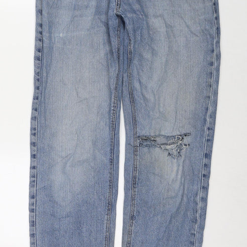 NEXT Mens Blue Cotton Straight Jeans Size 32 in L33 in Regular Zip