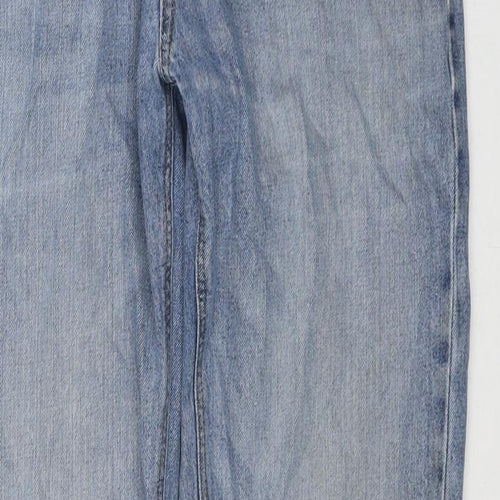 NEXT Mens Blue Cotton Straight Jeans Size 32 in L33 in Regular Zip