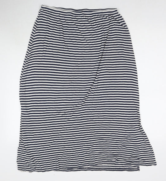 Joules Womens Blue Striped Viscose Maxi Skirt Size 16