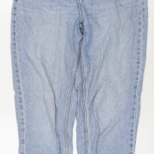 H&M Womens Blue Cotton Mom Jeans Size 8 L27 in Regular Zip