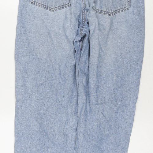 H&M Womens Blue Cotton Mom Jeans Size 8 L27 in Regular Zip