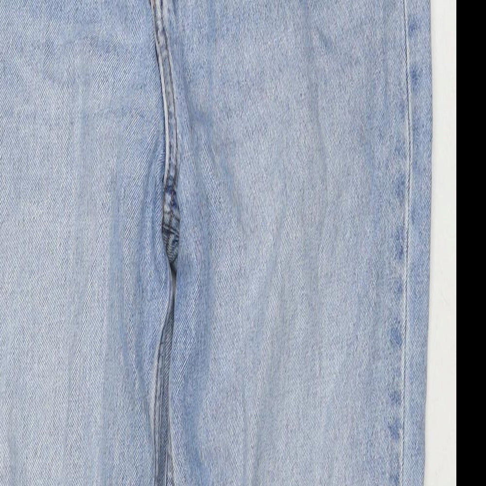 H&M Womens Blue Cotton Mom Jeans Size 8 L27 in Regular Zip