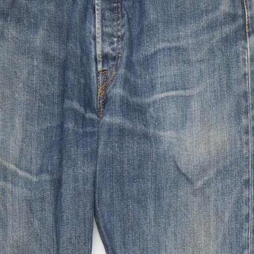 Levi's Mens Blue Cotton Straight Jeans Size 36 in L32 in Regular Button