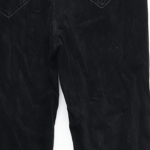 Pure Womens Black Cotton Trousers Size 18 L30 in Regular Zip