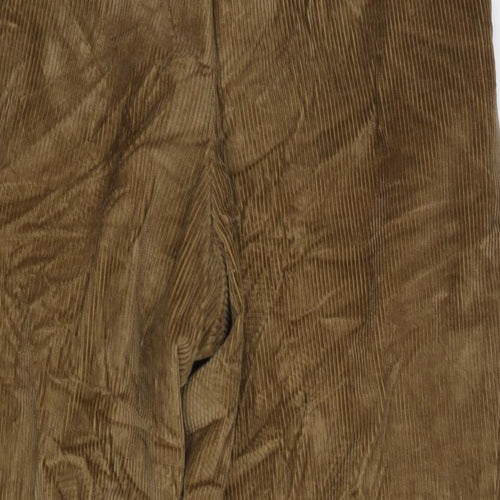 Marks and Spencer Mens Brown Cotton Trousers Size 36 in L29 in Regular Zip