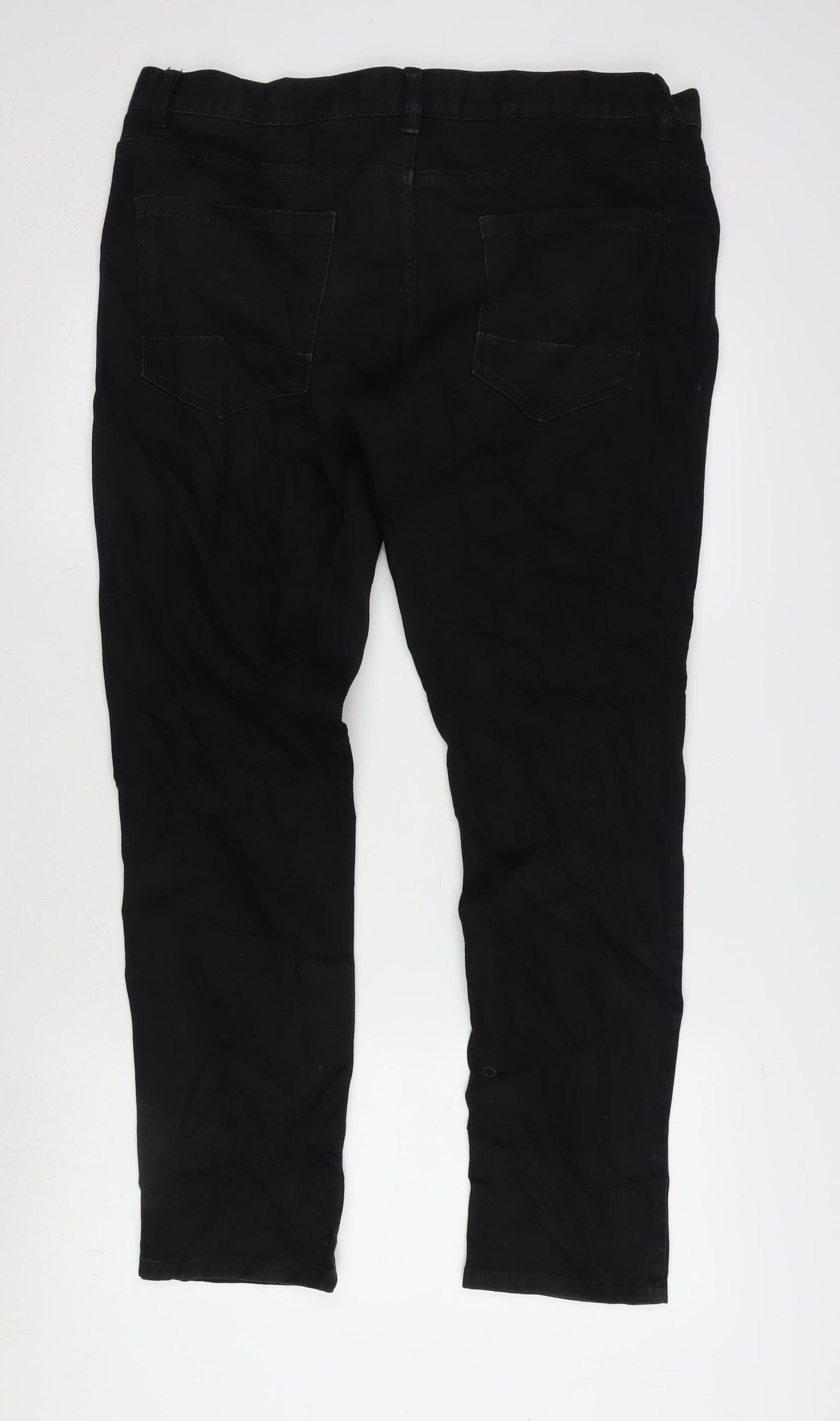 NEXT Mens Black Cotton Blend Skinny Jeans Size 36 in L28 in Slim Zip