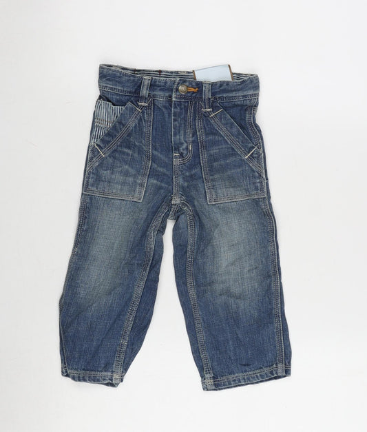 Gap Boys Blue Cotton Straight Jeans Size 2 Years Regular Zip