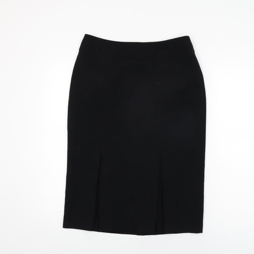 Marks and Spencer Womens Black Polyester Straight & Pencil Skirt Size 12 Zip