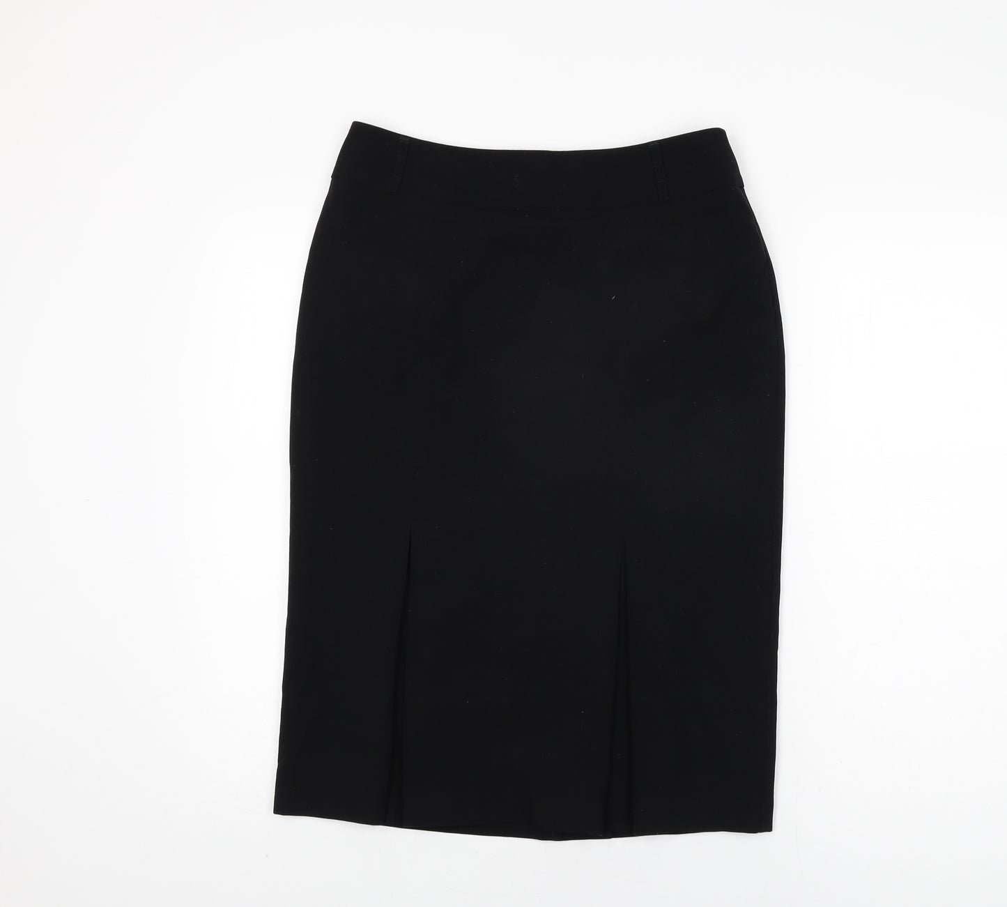 Marks and Spencer Womens Black Polyester Straight & Pencil Skirt Size 12 Zip