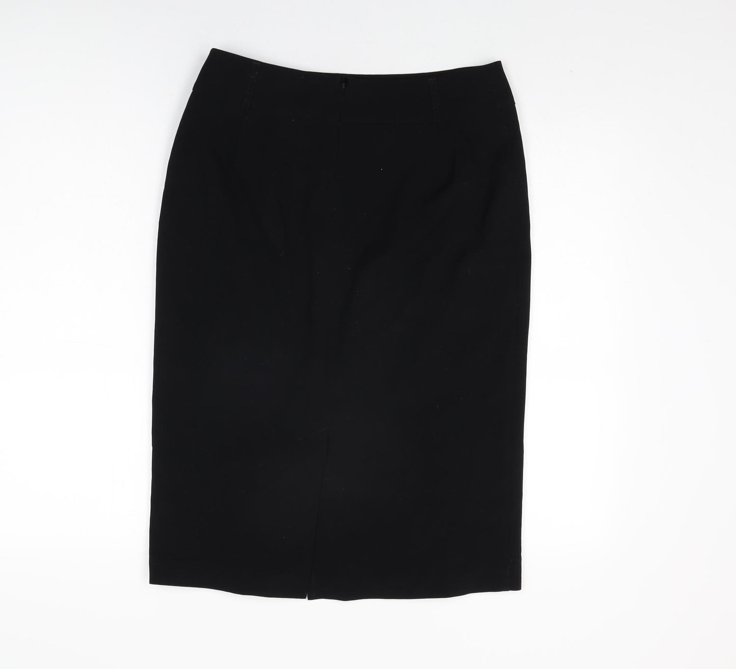 Marks and Spencer Womens Black Polyester Straight & Pencil Skirt Size 12 Zip