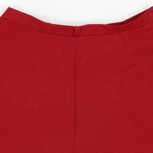 New Look Womens Red Polyester Skater Skirt Size 10