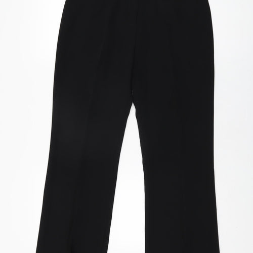 Marks and Spencer Womens Black Polyester Trousers Size 14 L30.5 in Regular Zip