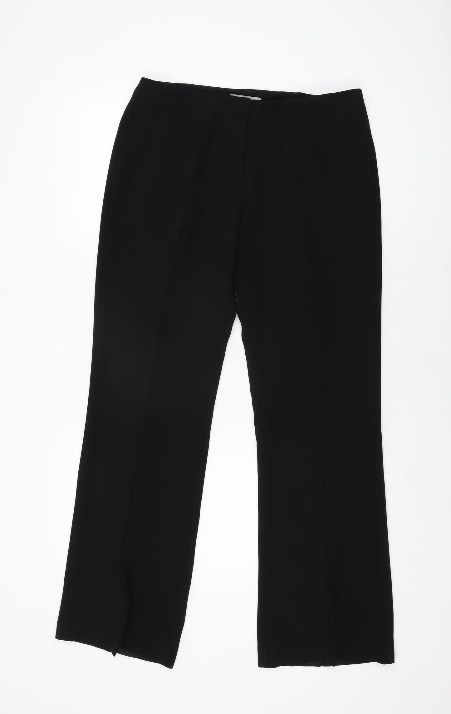 Marks and Spencer Womens Black Polyester Trousers Size 14 L30.5 in Regular Zip