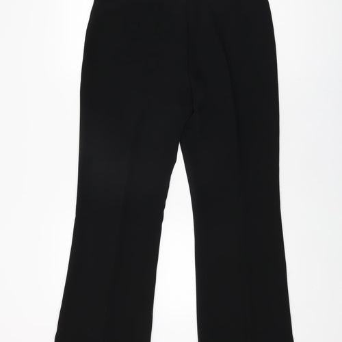 Marks and Spencer Womens Black Polyester Trousers Size 14 L30.5 in Regular Zip