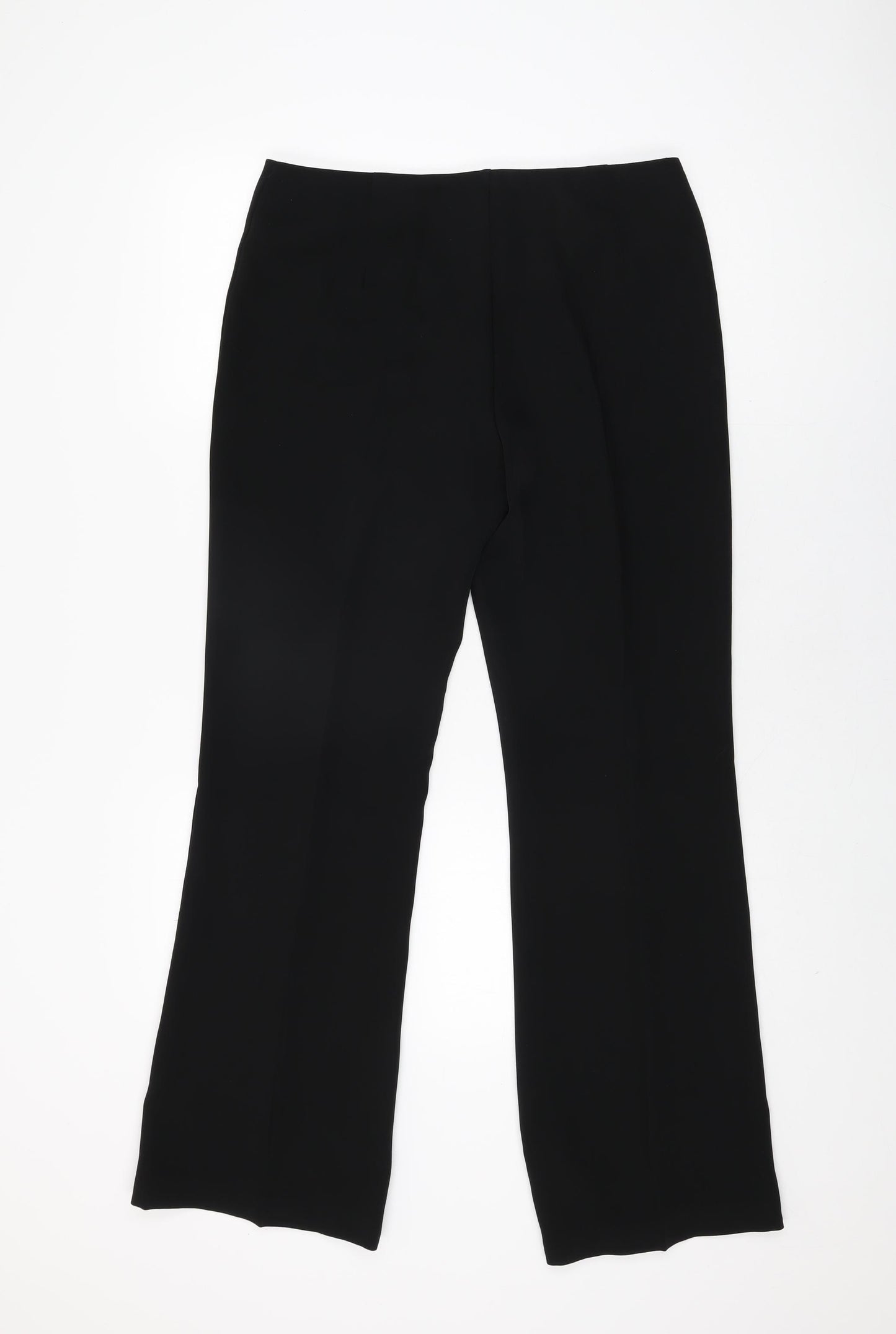 Marks and Spencer Womens Black Polyester Trousers Size 14 L30.5 in Regular Zip