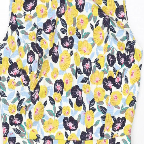 Boden Womens Multicoloured Floral Cotton Bodycon Size 10 Square Neck Zip