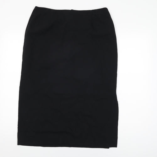 Berkertex Womens Black Polyester Straight & Pencil Skirt Size 16 Zip