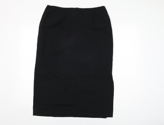 Berkertex Womens Black Polyester Straight & Pencil Skirt Size 16 Zip