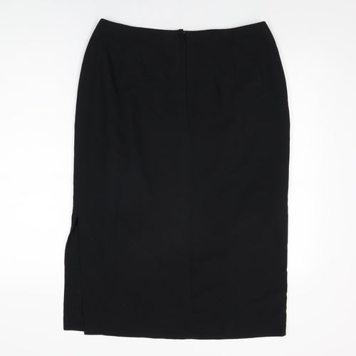 Berkertex Womens Black Polyester Straight & Pencil Skirt Size 16 Zip